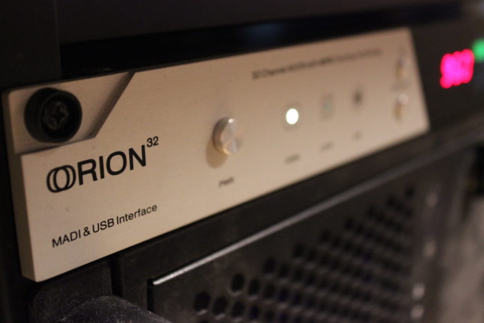 Antelope Orion USB interface with 32 inputs and outputs all tied to the console
